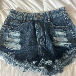 Distressed Denim Women Shorts